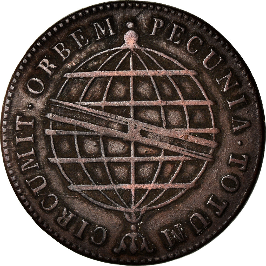 Moneda, Brasil, Joao, 40 Reis, 1816, Rio de Janeiro, MBC, Cobre, KM:234.3