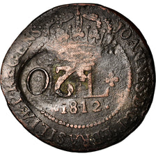 Coin, Brazil, 20 Reis, 1812, Bahia, Countermarked, VF(30-35), Copper, KM:431.2