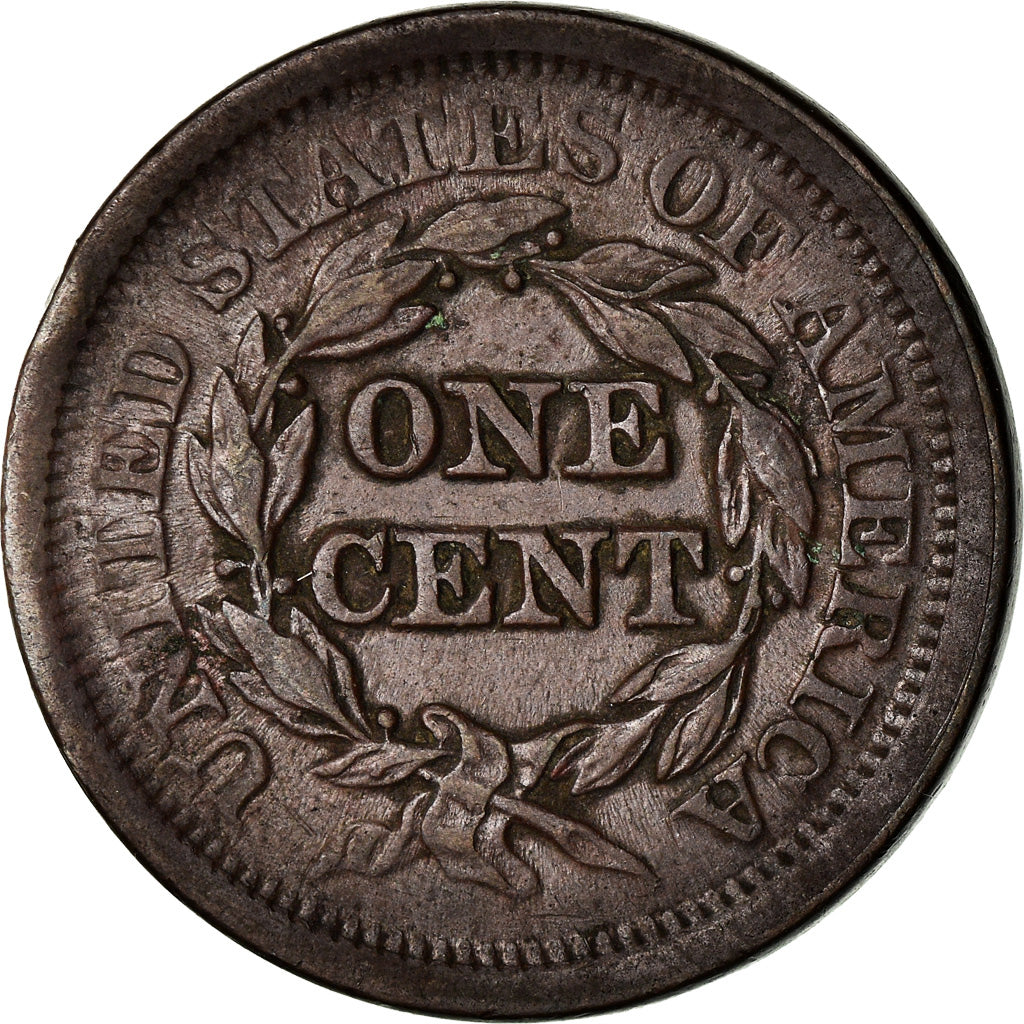 Coin, United States, Braided Hair Cent, Cent, 1852, U.S. Mint, Philadelphia
