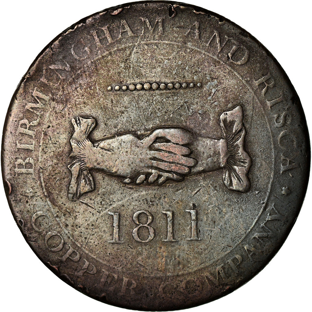 Moneta, Wielka Brytania, Warwickshire, Birmingham & Risca, Penny Token, 1811