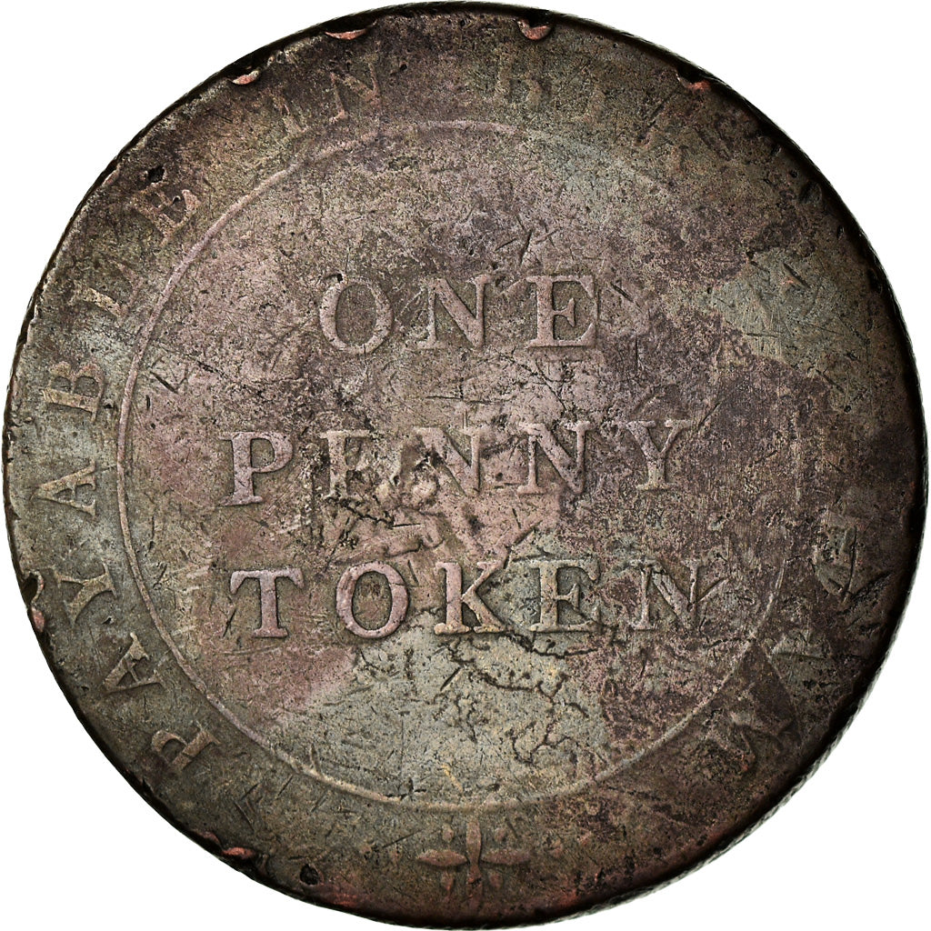 Moneta, Wielka Brytania, Warwickshire, Birmingham & Risca, Penny Token, 1811