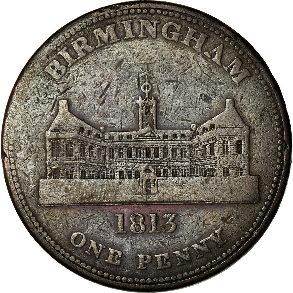 Coin, Great Britain, Warwickshire, Workhouse, Penny Token, 1813, Birmingham