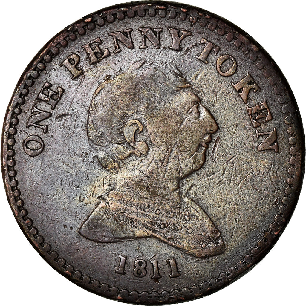 Moneta, Gran Bretagna, Staffordshire, Rushbury & Woolley, Penny Token, 1811