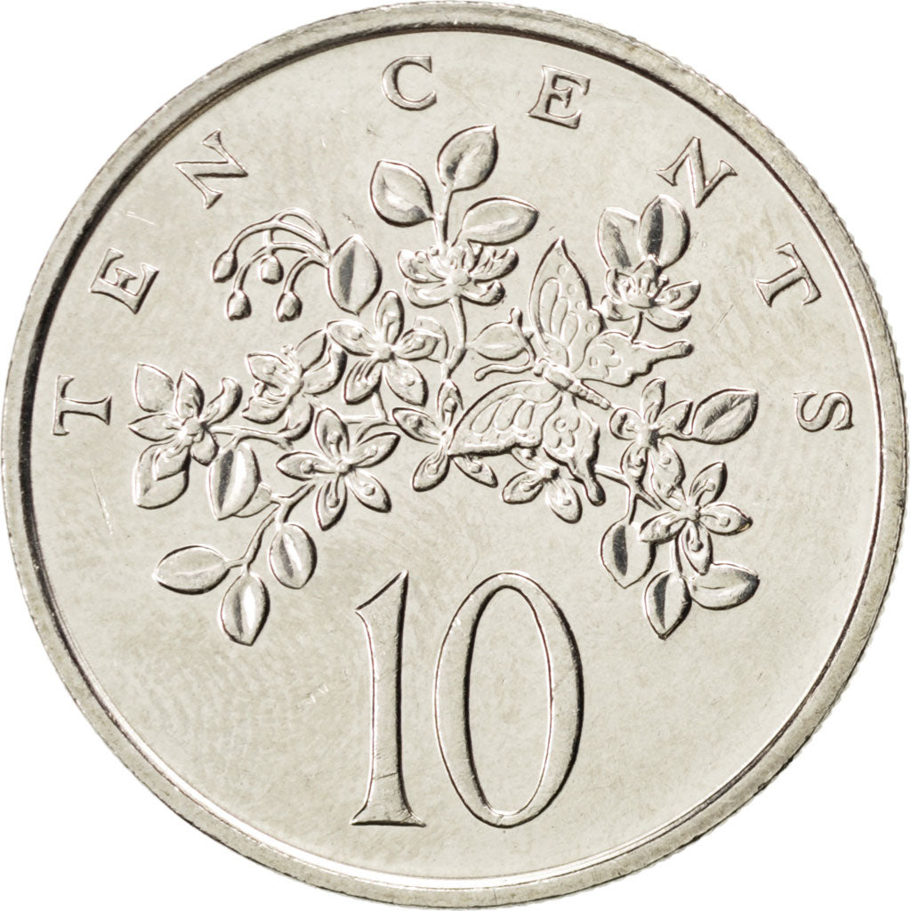 JAMAICA, 10 Cents, 1989, Franklin Mint, KM #47, MS(63), Copper-Nickel, 23.6,...