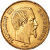 Moneta, Francia, Napoleon III, 100 Francs, 1857, Paris, MB+, Oro, KM:786.1