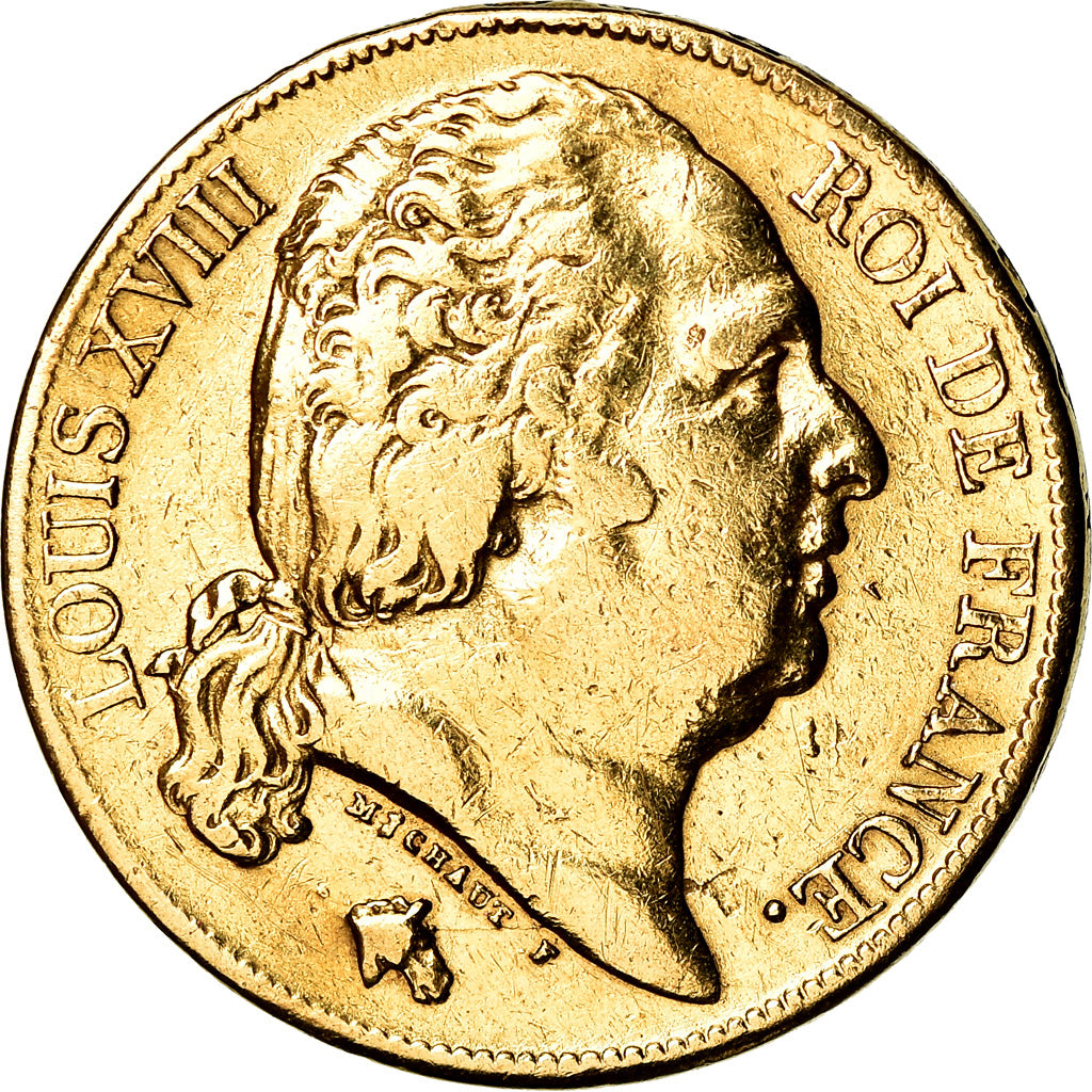 Coin, France, Louis XVIII, Louis XVIII, 20 Francs, 1820, Paris, EF(40-45), Gold