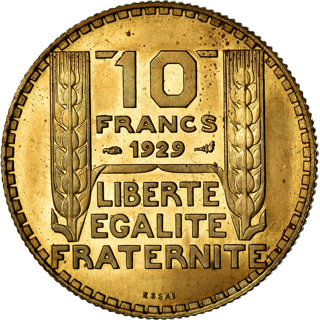 Monnaie, France, Turin, 10 Francs, 1929, Paris, ESSAI, SPL, Aluminium-Bronze