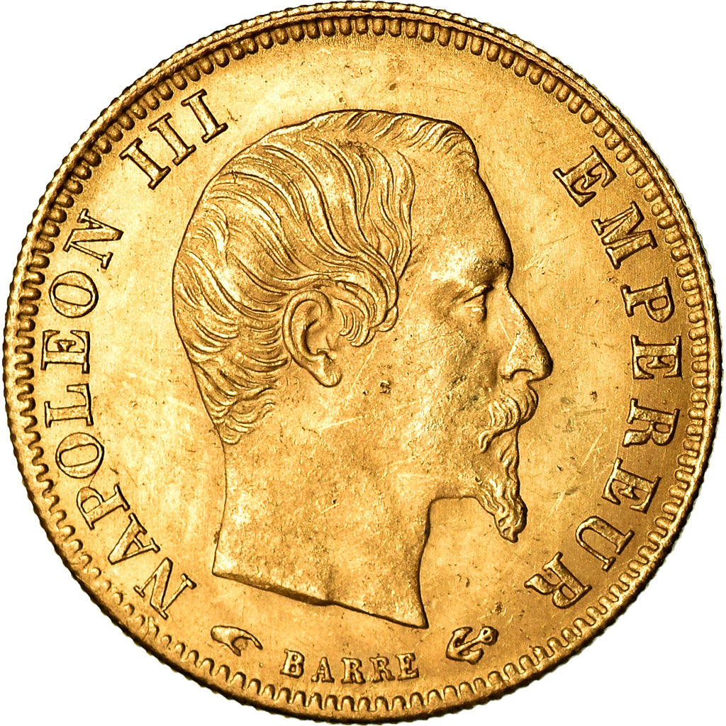 Munten, Frankrijk, Napoleon III, Napoléon III, 5 Francs, 1858, Paris, PR, Goud