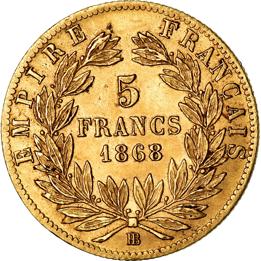Coin, France, Napoleon III, Napoléon III, 5 Francs, 1868, Strasbourg