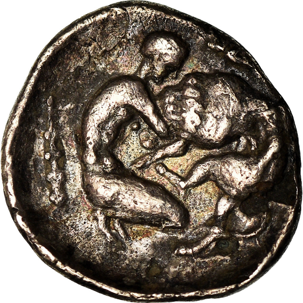 Moneta, Calabria, Tarentum, Diobol, 325-280 BC, BB, Argento, HN Italy:976
