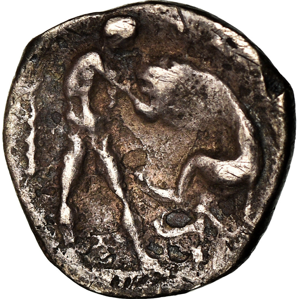 Coin, Calabria, Tarentum, Diobol, 280-228 BC, VF(30-35), Silver, SNG ANS:1452