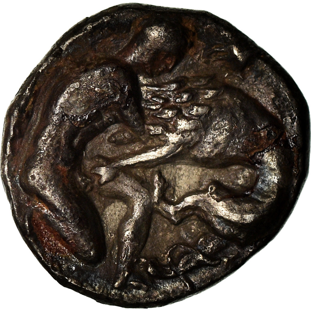 Coin, Calabria, Tarentum, Diobol, 325-280 BC, AU(50-53), Silver, HN Italy:976