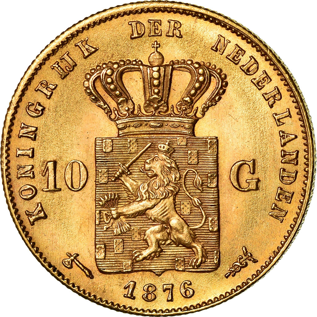 Monnaie, Pays-Bas, William III, 10 Gulden, 1876, SUP, Or, KM:106