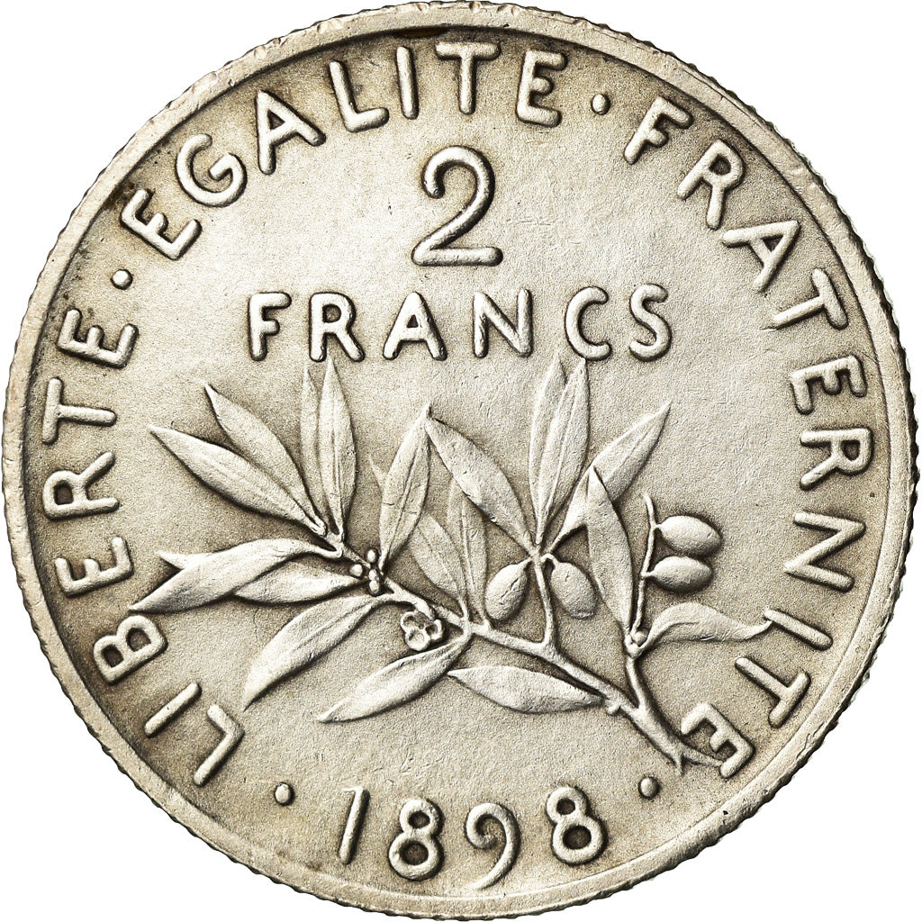 Münze, Frankreich, Semeuse, 2 Francs, 1898, Paris, Flan mat, VZ, Silber