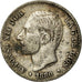 Coin, Spain, Alfonso XII, 50 Centimos, 1880, Madrid, EF(40-45), Silver, KM:685