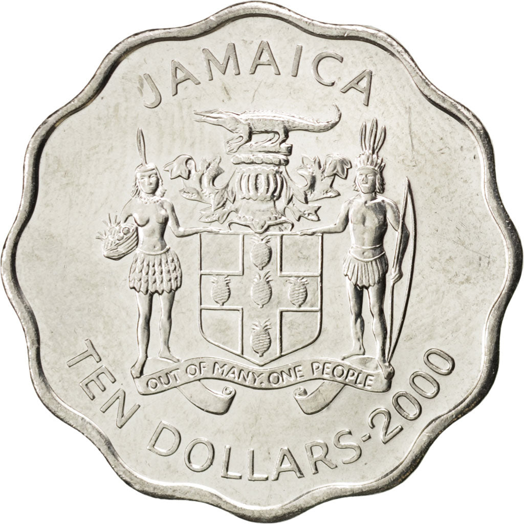 Coin, Jamaica, Elizabeth II, 10 Dollars, 2000, British Royal Mint, MS(63)