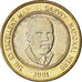 Moneta, Jamaica, Elizabeth II, 20 Dollars, 2001, MS(63), Bimetaliczny, KM:182