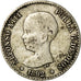 Coin, Spain, Alfonso XIII, 50 Centimos, 1892, Madrid, EF(40-45), Silver, KM:690