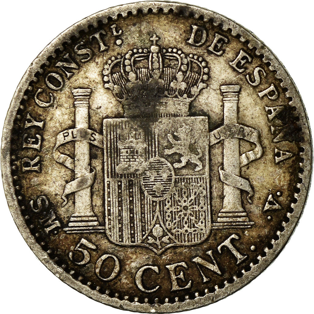 Coin, Spain, Alfonso XIII, 50 Centimos, 1900, Madrid, EF(40-45), Silver, KM:705