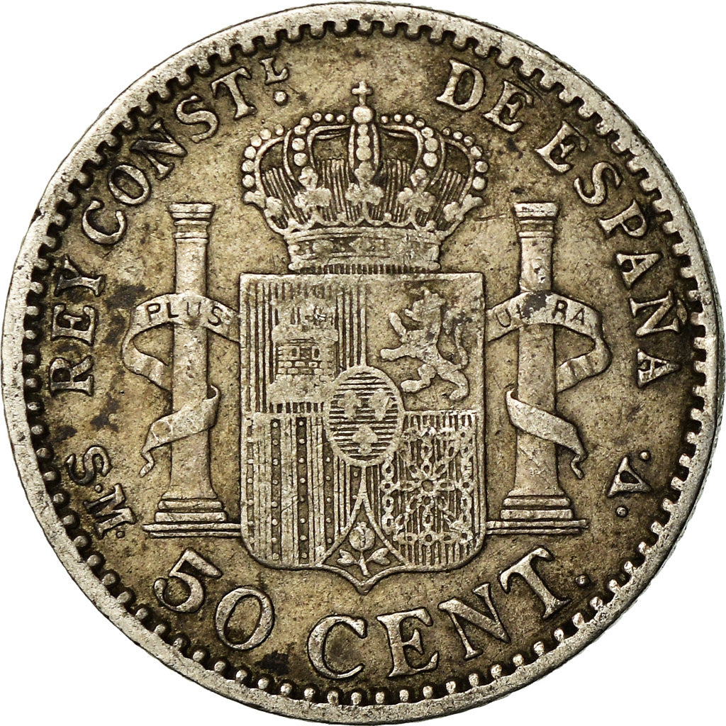 Coin, Spain, Alfonso XIII, 50 Centimos, 1900, Madrid, EF(40-45), Silver, KM:705