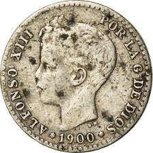 Coin, Spain, Alfonso XIII, 50 Centimos, 1900, Madrid, VF(30-35), Silver, KM:705
