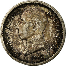 Coin, Spain, Alfonso XIII, 50 Centimos, 1910, Madrid, EF(40-45), Silver, KM:730