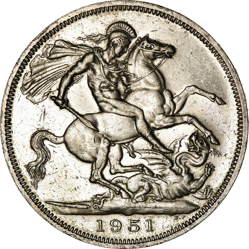 Coin, Great Britain, George VI, Crown, 1951, AU(50-53), Copper-nickel, KM:880
