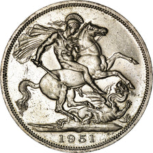 Coin, Great Britain, George VI, Crown, 1951, AU(50-53), Copper-nickel, KM:880