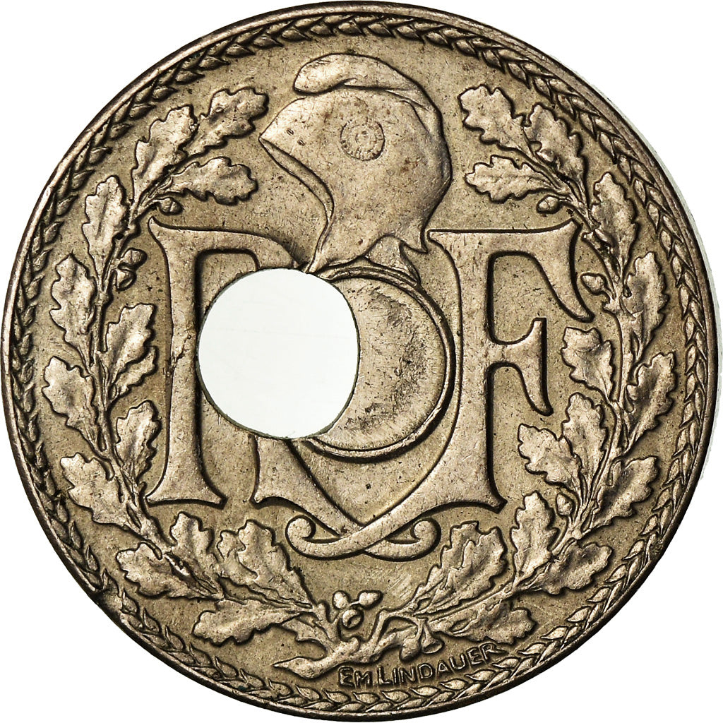 Munten, Frankrijk, Lindauer, 10 Centimes, 1929, Paris, Trou Décentré, ZF+