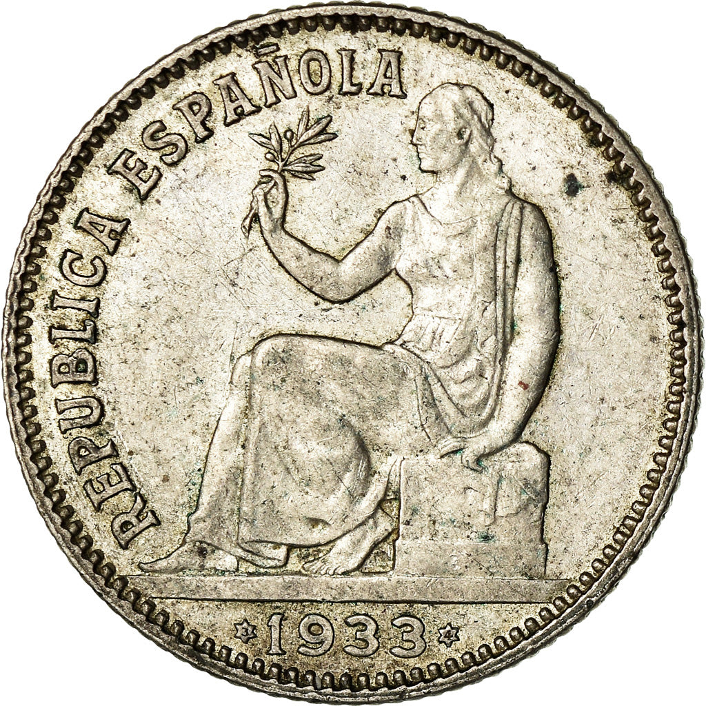 Coin, Spain, Peseta, 1933, AU(50-53), Silver, KM:750