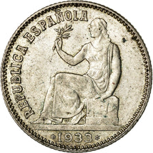 Coin, Spain, Peseta, 1933, AU(50-53), Silver, KM:750