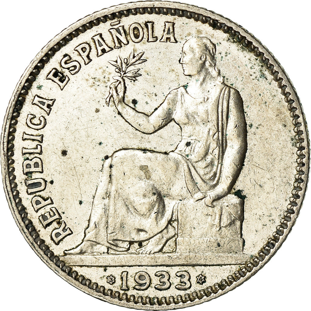 Coin, Spain, Peseta, 1933, AU(55-58), Silver, KM:750