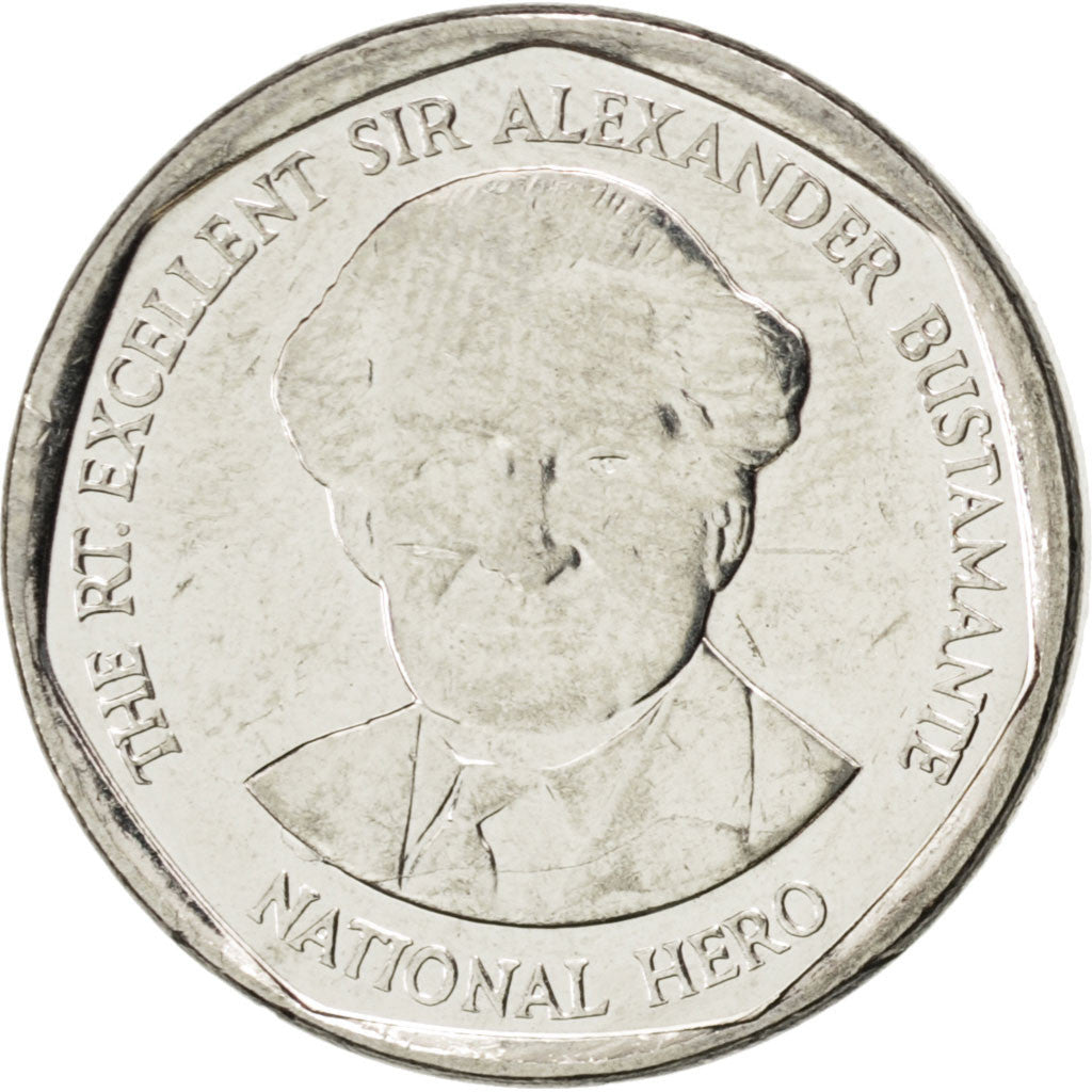 JAMAICA, Dollar, 2008, British Royal Mint, KM #164, MS(63), Nickel Plated...
