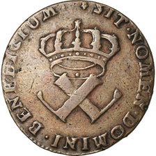 Coin, FRENCH COLONIES, 9 Deniers, 1722, La Rochelle, EF(40-45), Copper, KM:5.2