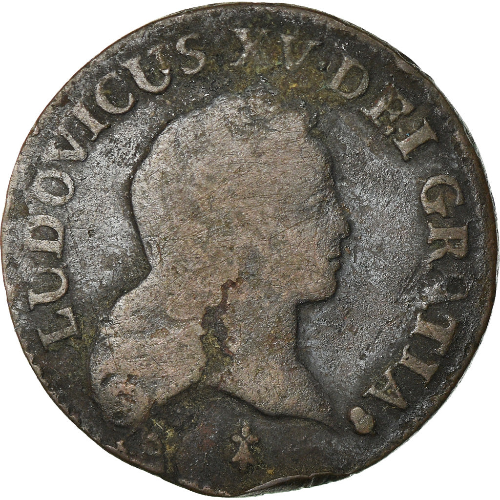Moneta, Francja, Louis XV, Demi sol au buste enfantin, 1/2 Sol, 1720, Reims