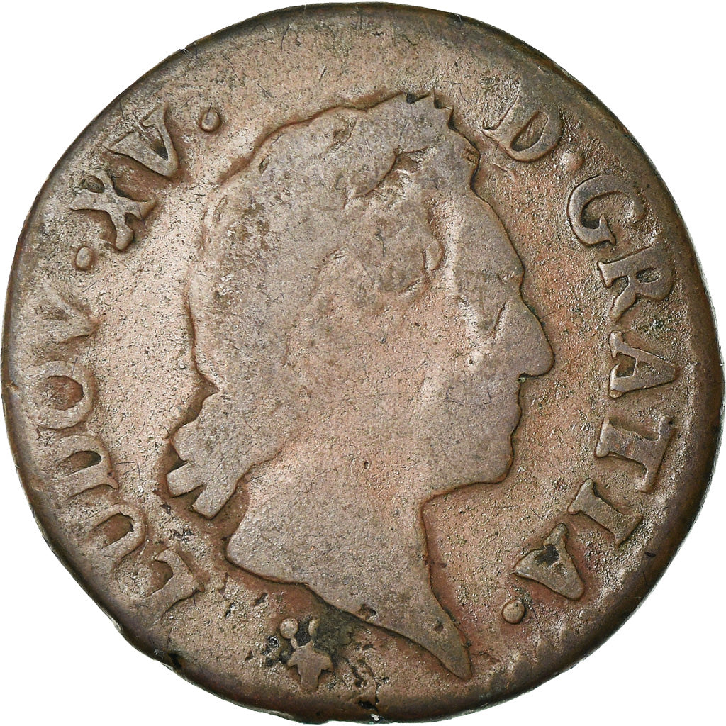 Münze, Frankreich, Louis XV, Demi sol à la vieille tête, 1/2 Sol, 1770