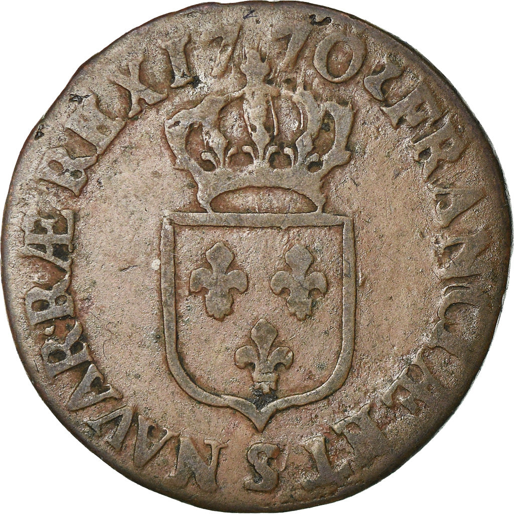 Münze, Frankreich, Louis XV, Demi sol à la vieille tête, 1/2 Sol, 1770