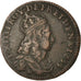Moeda, França, Louis XIV, Liard de France au buste juvénile, deuxième type