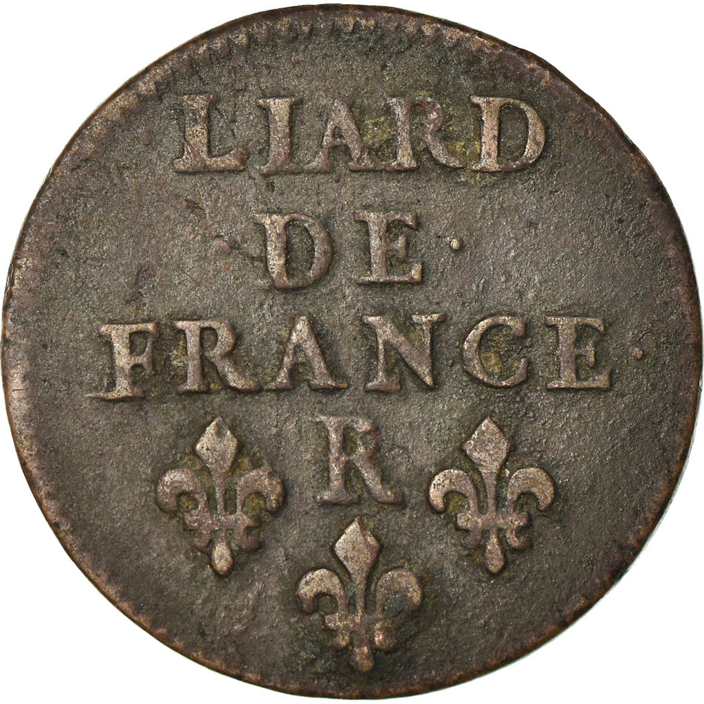 Moeda, França, Louis XIV, Liard de France au buste juvénile, deuxième type