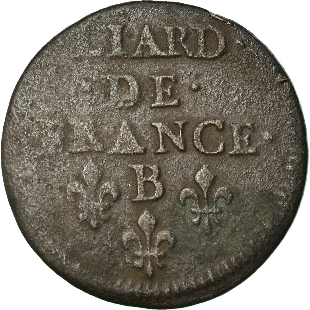 Monnaie, France, Louis XIV, Liard de France au buste juvénile, 1655 B