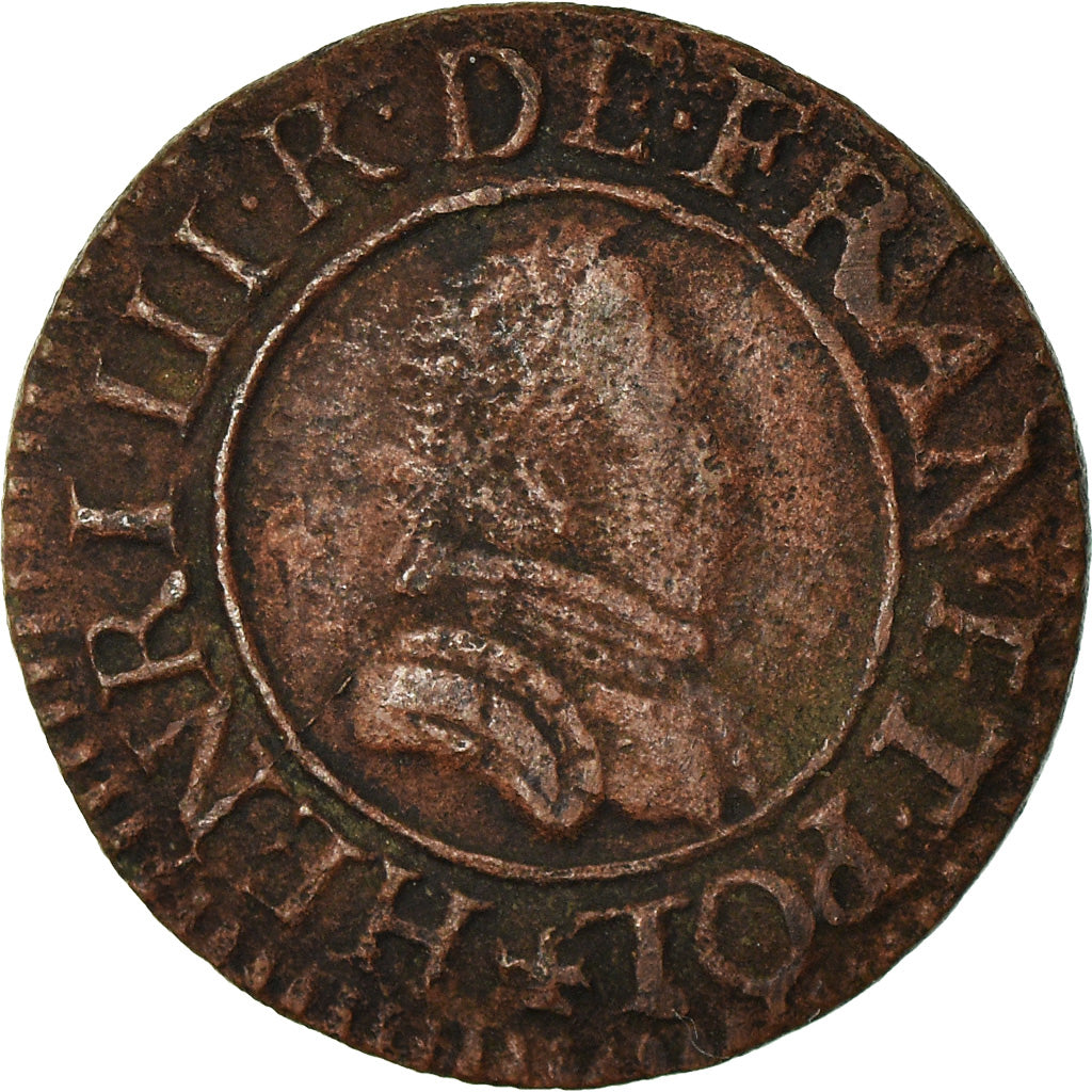 Munten, Frankrijk, Henri III, Denier Tournois, 1585, Paris, ZF, Koper