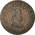 Moeda, França, Henri IV, Double Tournois, 1603, Paris, VF(30-35), Cobre