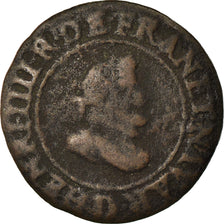 Moneta, Francia, Henri IV, Double Tournois, 1607, Lyon, B+, Rame, CGKL:202A