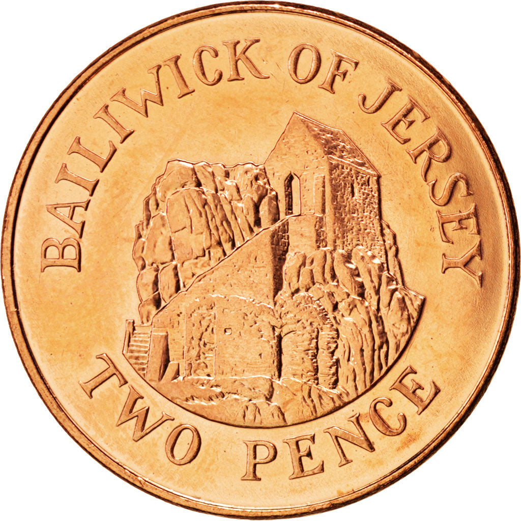 JERSEY, 2 Pence, 2008, KM #104, MS(63), Copper Plated Steel, 25.91, 6.93