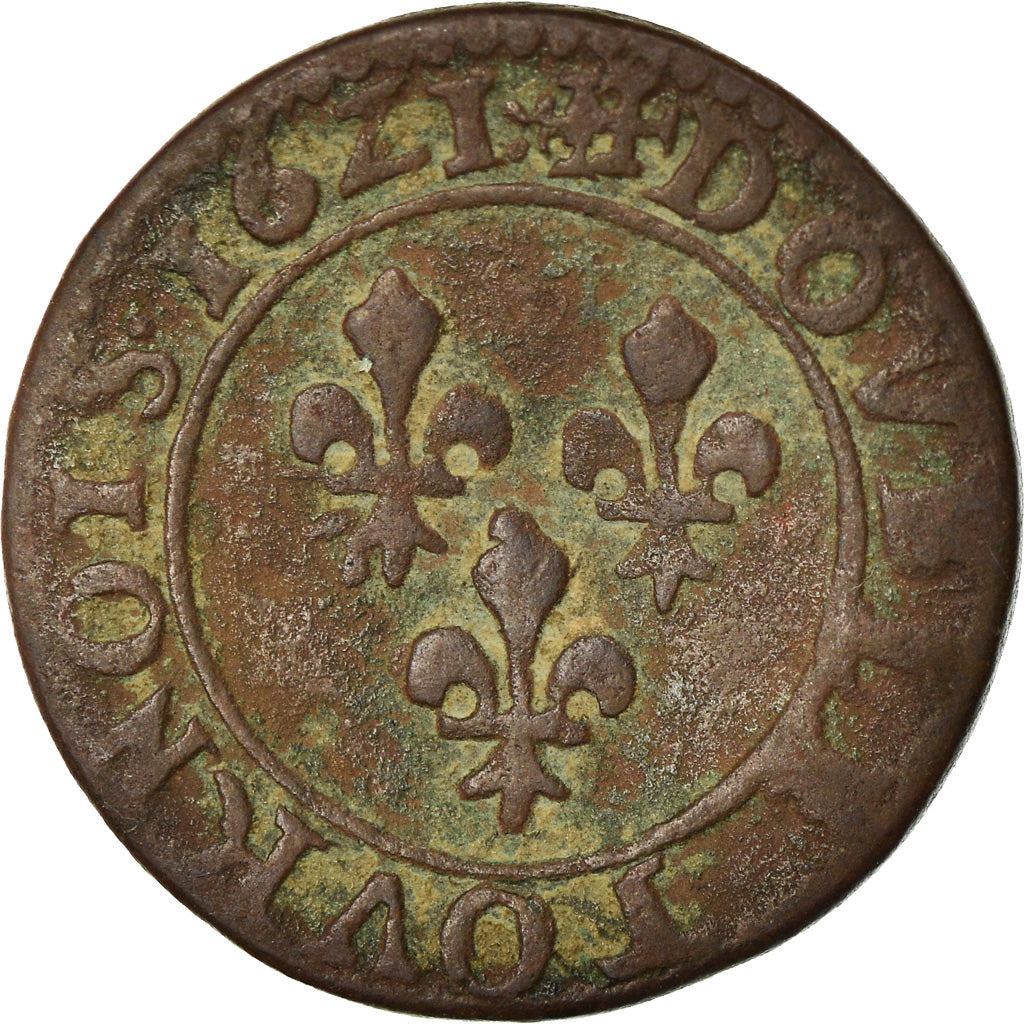 Moneda, Francia, Louis XIII, Double Tournois, 1621, Saint-André de