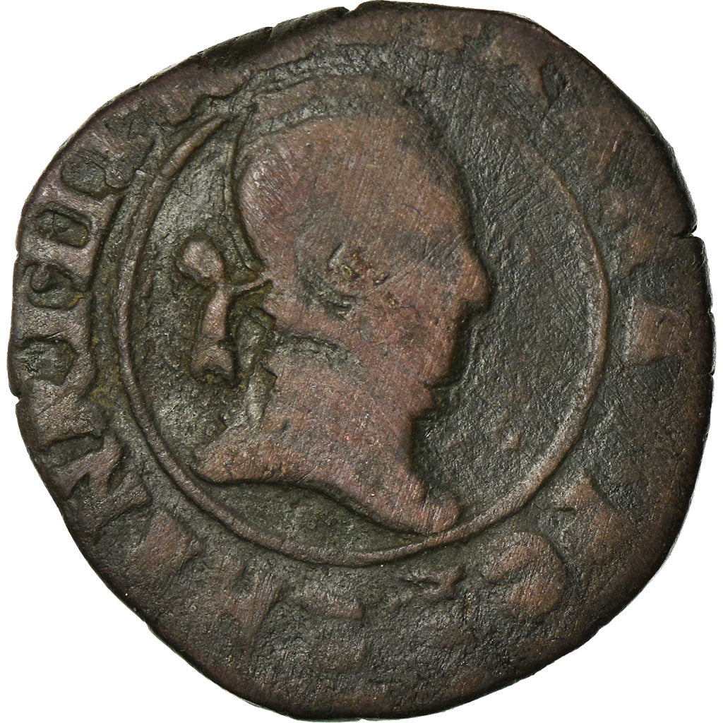 Coin, France, Henri III, Double Tournois, Rouen, F(12-15), Copper, CGKL:112
