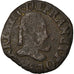 Munten, Frankrijk, Henri III, Double Tournois, 1587, Troyes, Fautée, FR, Koper