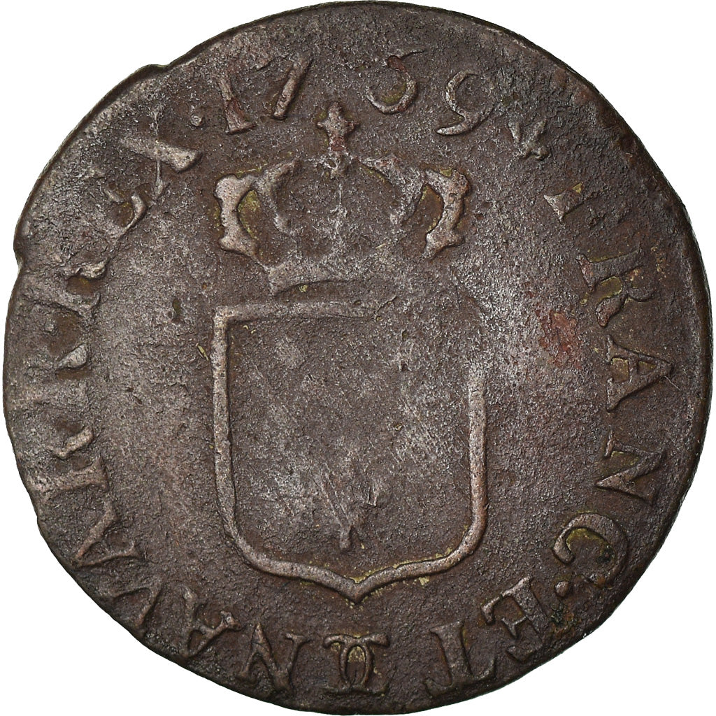 Moneta, Francia, Louis XV, Liard, 1769, Besançon, MB, Rame, Gadoury:272