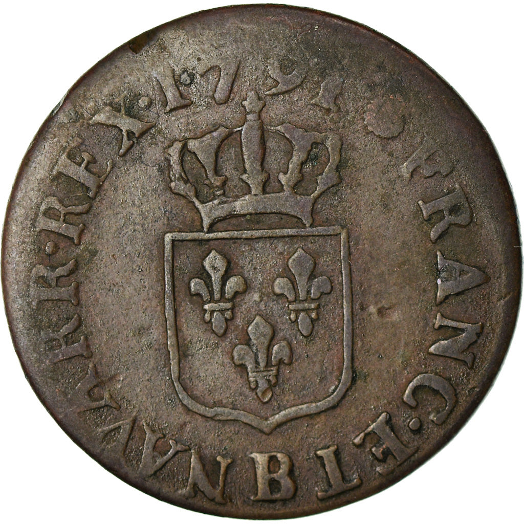 Coin, France, Louis XVI, Liard, Liard, 1791, Rouen, VF(20-25), Copper, KM:585.3