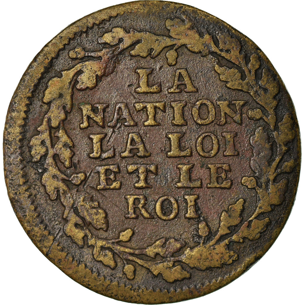 France, Token, Louis XVI, Constitution, La Nation, La Loi, Le Roi, VF(30-35)